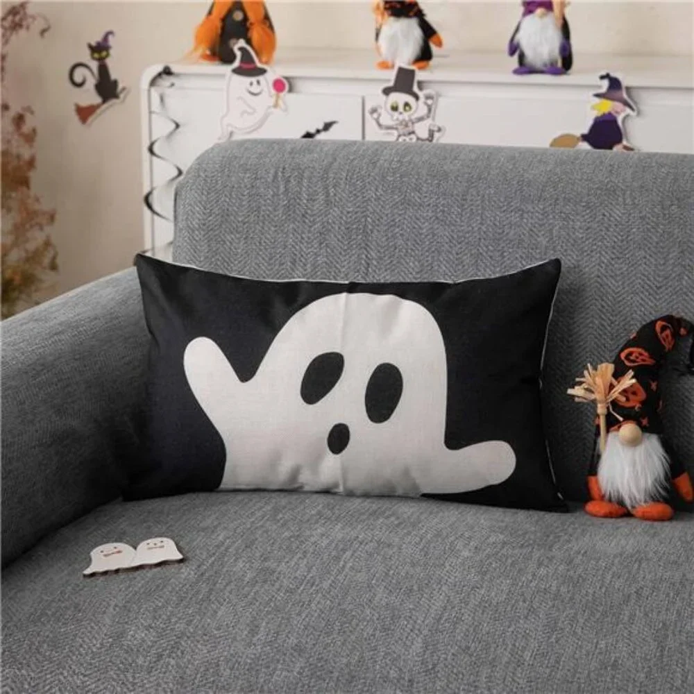 Halloween Pillow Cover 12x20 Ghost Pillow Covers Outdoor Halloween Decorations